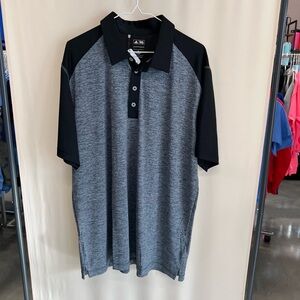 Adidas Black and Gray Men's Polo Shirt